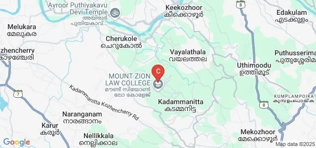 Mount Zion College of Engineering, Pathanamthitta Map