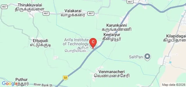 Arifa Institute of Technology, Thirukkuvalai Map