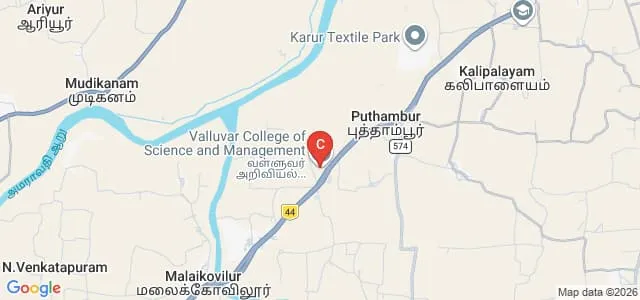 Valluvar College of Science and Management, Karur Map