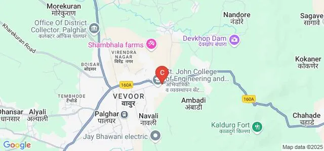 St John College of Humanities and Sciences, Palghar Map