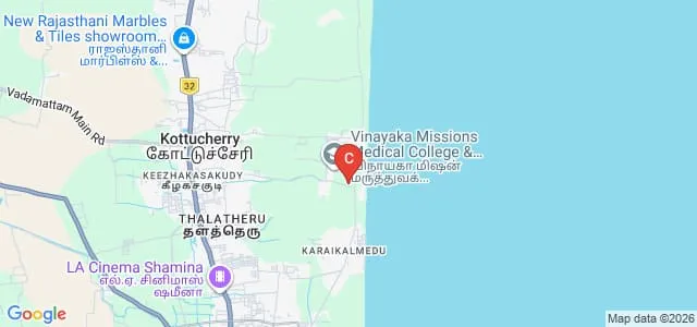Vinayaka Missions Medical College and Hospital, Karaikal Map