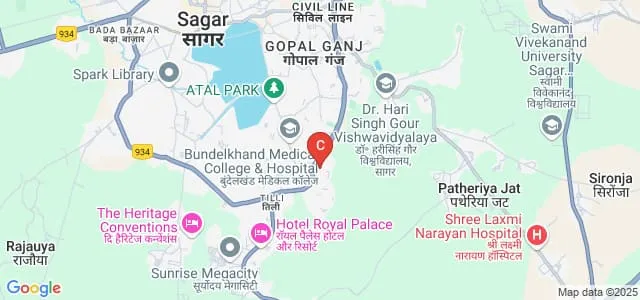 Government Arts and Commerce College, Sagar Map