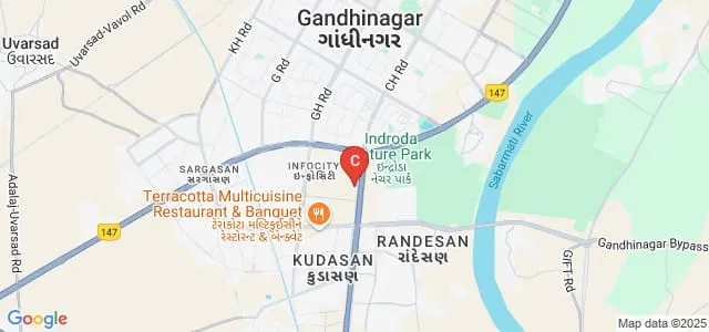 Shri Jairambhai Patel Institute of Business Management and Computer Applications, Gandhinagar Map
