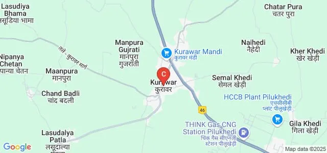 Mahatma Gandhi Mahavidyalay, Kurawar, Narsinghgarh Map