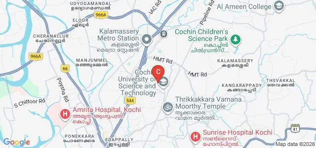 Department of Computer Applications, Cochin University of Science and Technology, Ernakulam Map