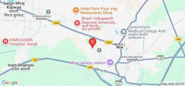Atma Shanti College of Nursing, Miraj Map