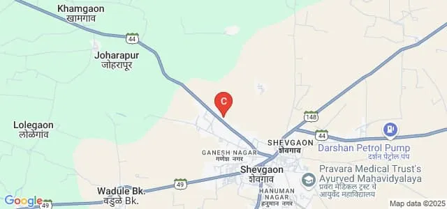 Trimurti Arts, Commerce and Science College, Shevgaon Map