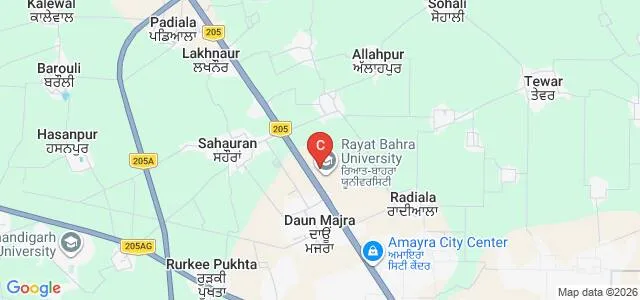 Rayat Bahra University School of Law, Mohali Map