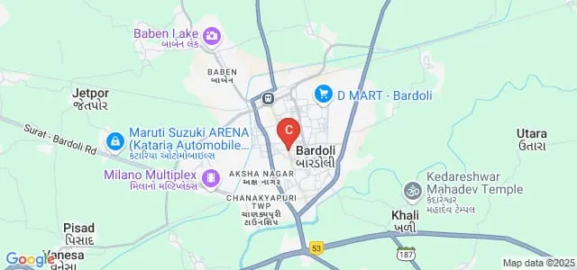 Patel Raman Brothers Arts and Patel Gopalbhai Ranchhodji Commerce College, Bardoli Map