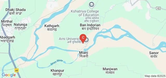 Arni School of Art and Humanities, Kangra Map