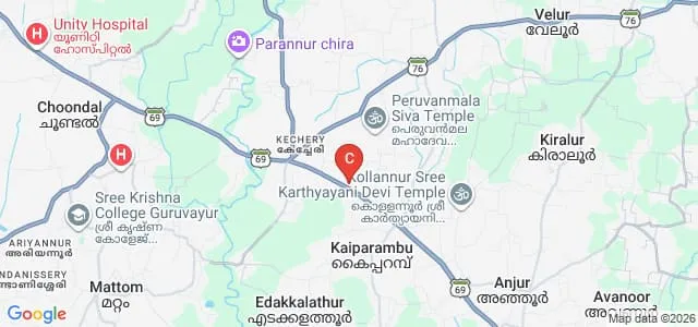 Triveni Institute of Pharmacy, Thrissur Map