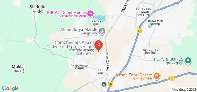 COMPFEEDERS AISECT College of Professional Studies Pharmacy College, Indore Map