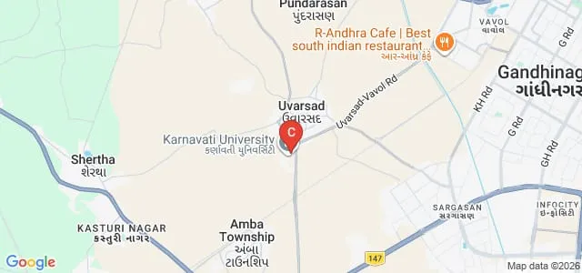 Unitedworld School of Law, Karnavati University, Gandhinagar Map