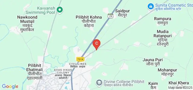 Pushp Institute of Sciences and Higher Studies, Pilibhit Map