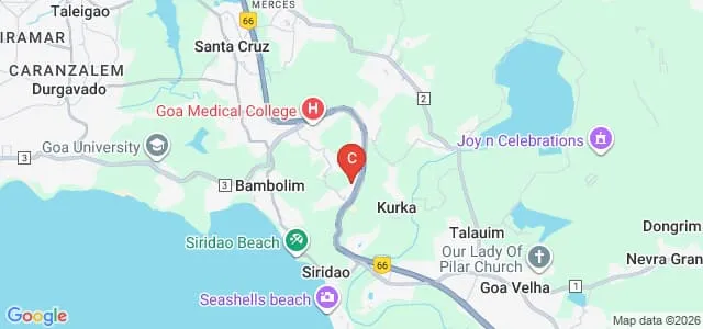 Institute of Nursing Education, Bambolim, Goa Map