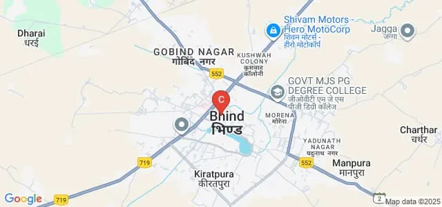 Choudhary Yadunath Singh College, Bhind Map