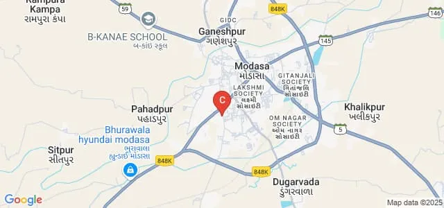 Shri Kantibhai Hirabhai Patel Master of Education Institute, Modasa Map