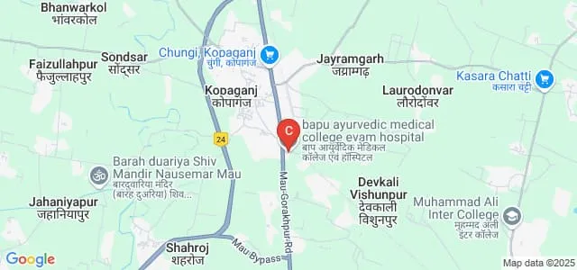 Bapu Ayurvedic Medical College and Hospital, Mau Map