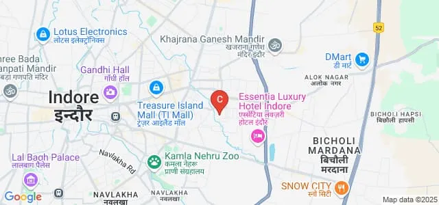 Radiant Institute of Management and Science, Indore Map
