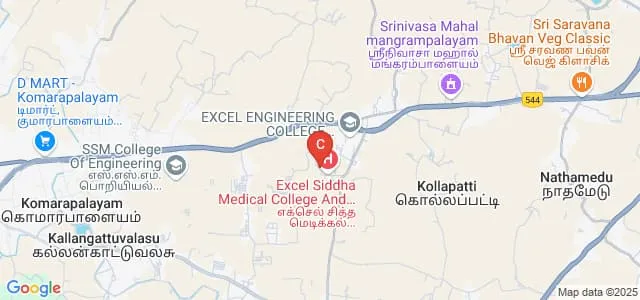 Excel Siddha Medical College and Research Centre, Namakkal Map