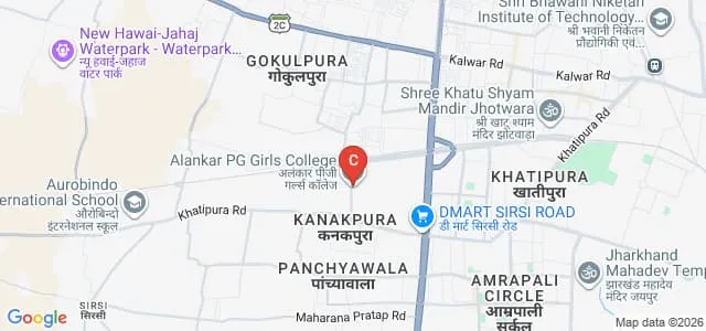 Alankar PG Girls College, Jaipur Map