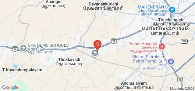 Vidyaa Vikas College of Education, Tiruchengode Map