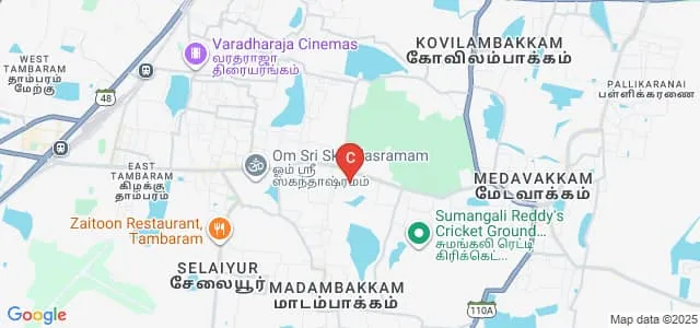 Prince Shri Venkateshwara Arts and Science College, Chennai Map