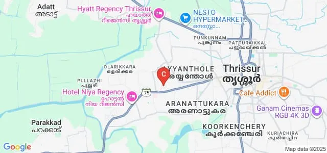 Mother College of Nursing, Thrissur Map
