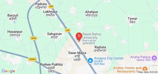 Rayat Bahra University School of Social Sciences, Mohali Map