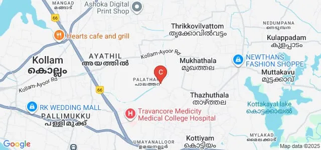 Upasana College of Nursing, Kollam Map