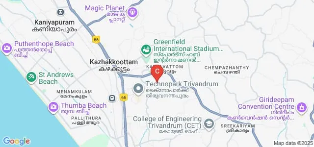 Department of Futures Studies, University of Kerala, Trivandrum Map