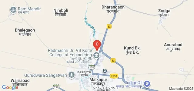 Dadasaheb Dhanaji Nana Chaudhari Social Work College, Malkapur Map