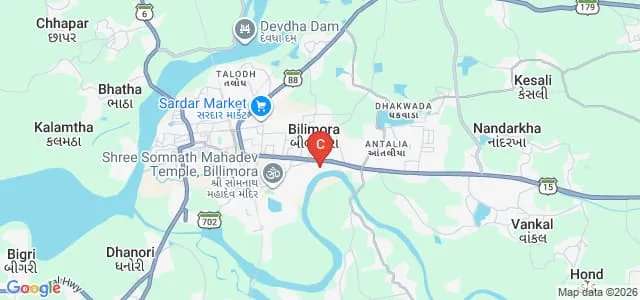 AV Patel Commerce College, Bilimora Map