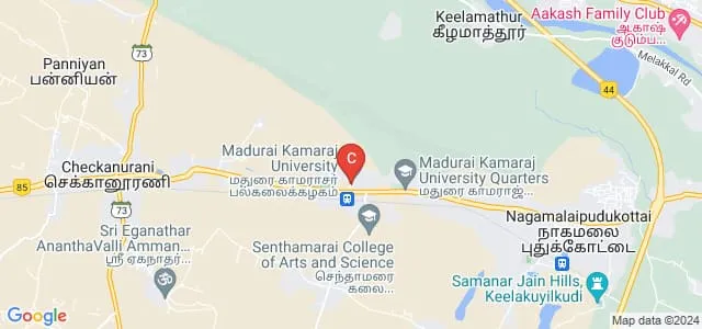 Directorate of Distance Education, Madurai Kamaraj University, Madurai Map