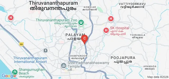 Government College for Women, Thiruvananthapuram Map