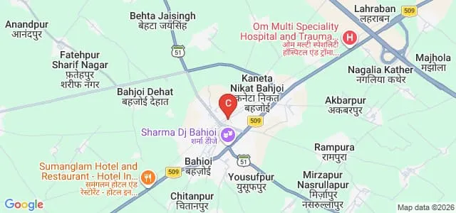 Bahjoi Mahavidyalaya, Bahjoi Map
