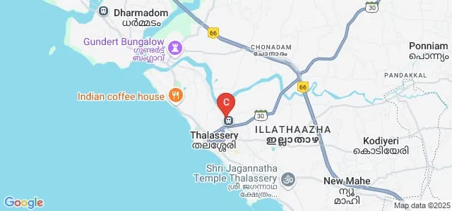 Government Brennen College, Thalassery Map