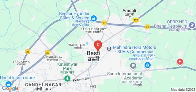 Rajkiya Mahila Mahavidyalaya, Basti Map