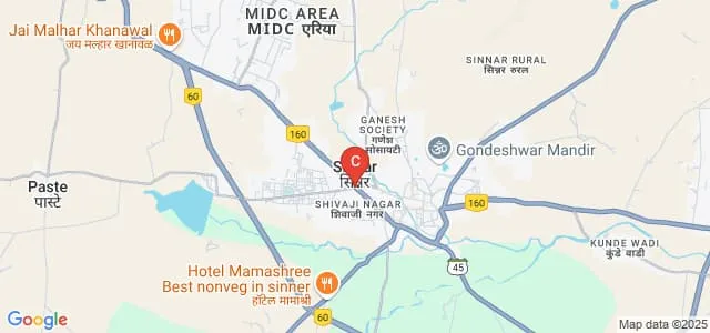 Mahatma Gandhi Vidyamandir's Arts, Science and Commerce College, Sinnar Map