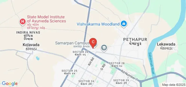 Gandhinagar Charitable Trust Sanchalit Samarpan Arts and Commerce College, Gandhinagar Map