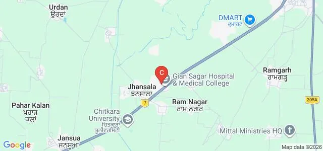 Gian Sagar Medical College and Hospital, Banur Map