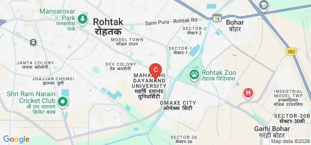 Department of Pharmaceutical Science, Maharshi Dayanand University, Rohtak Map