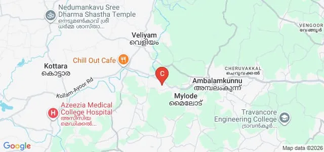 Azeezia Nursing College, Kollam Map