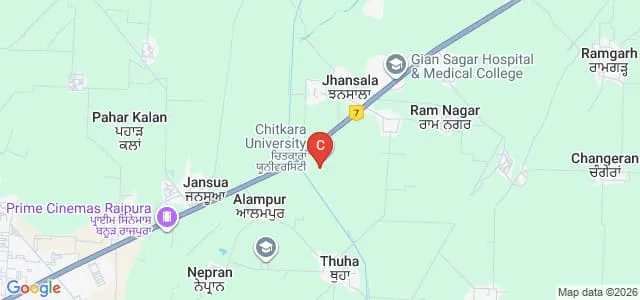 Chitkara School of Hospitality, Chandigarh Map