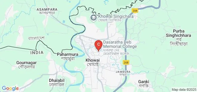 Dasaratha Deb Memorial College, Khowai Map
