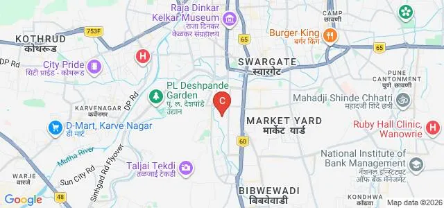 PVGs College of Engineering and Technology and GK Pate Wani Institute of Management, Pune Map