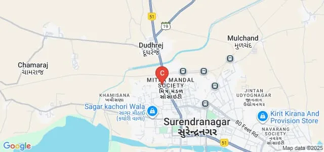 CU Shah Physiotherapy College, Surendranagar Map