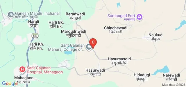 Sant Gajanan Maharaj Rural Pharmacy College, Mahagaon Map
