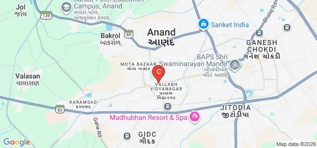 Institute of Language Studies and Applied Social Sciences, Anand Map