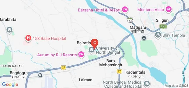 Department of Management, University of North Bengal, Siliguri Map